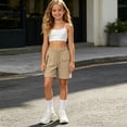 thumbnail image 3 of NOEGOEU Girls Cargo Pants Kids Convertible Waterproof Zip-Off Hiking Pants with Drawstring & Pockets (Khaki,13-14 Years), 3 of 5