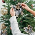 thumbnail image 5 of FXMLRLK 1 PCS Black White Burlap Buffalo Plaid Bow Christmas Tree Topper Ornament for Christmas, Wedding, Party Decorations, 5 of 5