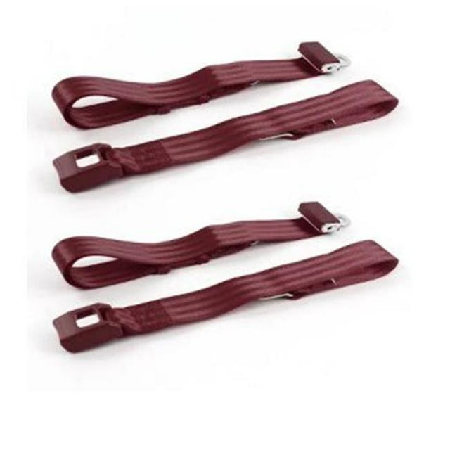 Ceinture de Sécurité Standard 2 Points Bourgogne avec Support & 2 Ceintures pour Chevy Impala 1971-1976