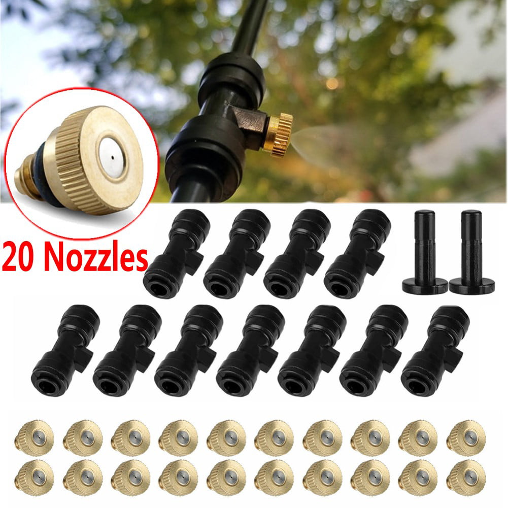 Irrigation Misting Nozzles Kit Patio Cooling System Accessories Set Hose Spray