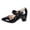 Black, variant on Womens Mary Jane Shoes Cute Bowknot Closed Pointed Toe Dressy Heels Casual Chunky Block Heel Pumps Shoes Orange Size 8