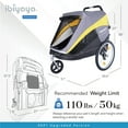thumbnail image 5 of Ibiyaya FS2180-YG Hercules Heavy-Duty Pro Pet Stroller-Bike Trailer with 3-Wheel Foldable Jogging, Hiking, All-Terrain Dog Stroller - Extra Large, 5 of 8