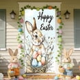 thumbnail image 2 of PLPPYFS Easter Bunny Door Cover Happy Easter Door Decorations Cute Bunny Door Covers Garden Entryway Decoration Door Cover Party Outdoor Indoor Home Decor Photo Booth Background, 2 of 6