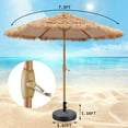thumbnail image 2 of Autlaycil 7.5FT Grass Tiki Patio Umbrella Outdoor Table Umbrella with Push Button Tilt and Crank, Contain Umbrella Base, 2 of 7