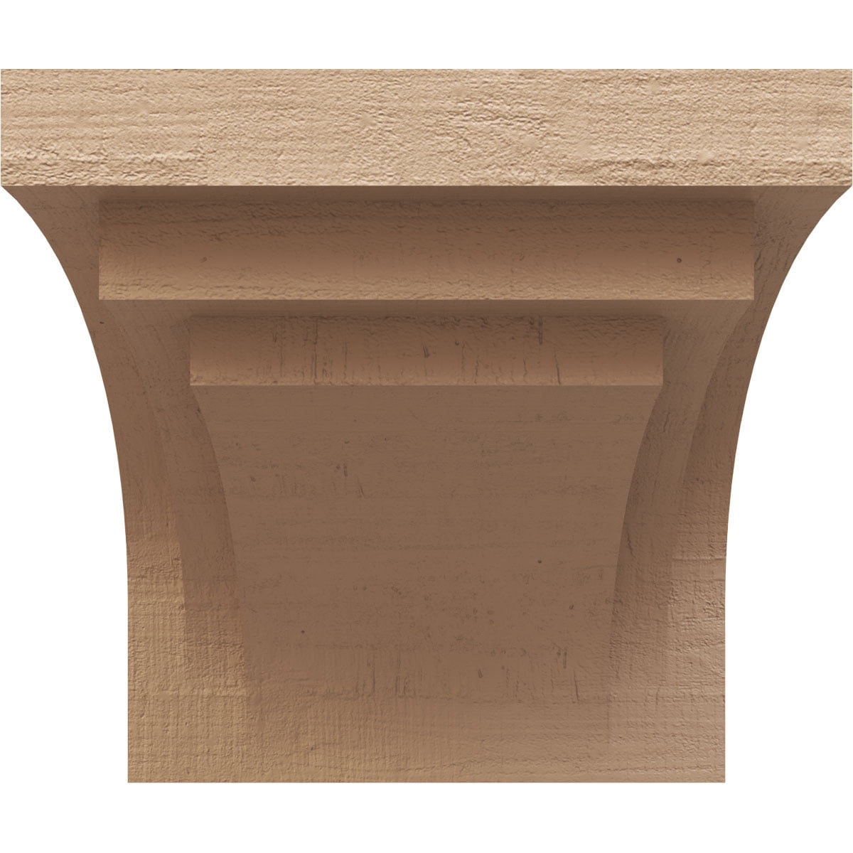 10"W x 10"D x 10"H Wide Rockford Rough Cedar Woodgrain TimberThane Corbel, Primed Tan