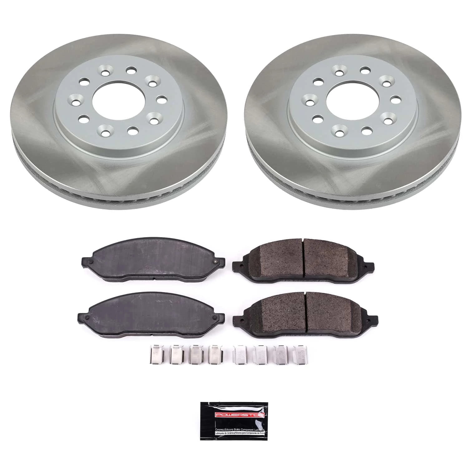 PowerStop Front Semi-Coated Rotor and Low-Dust Ceramic Brake Pad Kit SC3051
