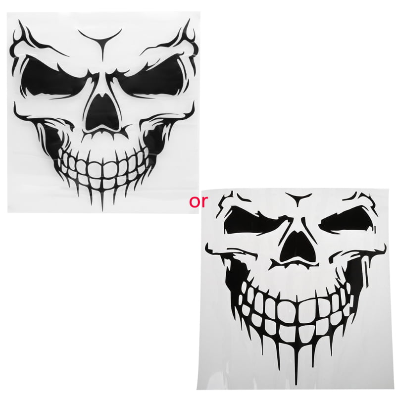 Cut White Punisher Decal SKULL 3" inch Reflective Decal Sticker 