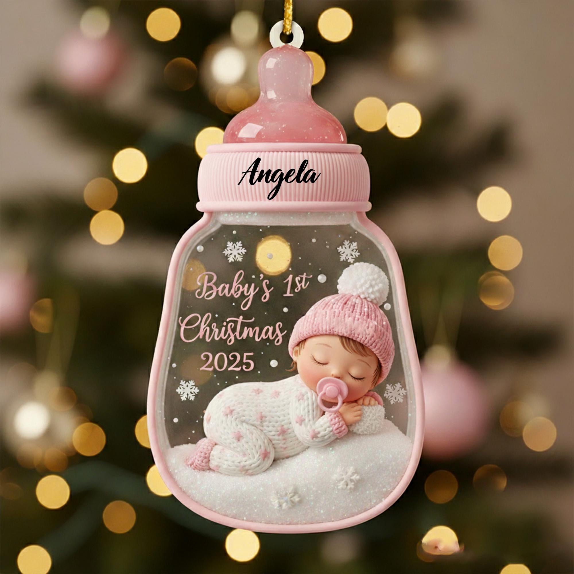 Custom Baby First Christmas Ornament – Personalized Acrylic Christmas Decoration