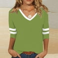 thumbnail image 2 of Tops for Women Trendy Girl Tee Shirts Women Athletic Long Sleeve Tops Ladies Long Sleeve Print Top Dress Blouse Active Ware U Neck Shirt plus Womens Tees Boy Work Womens Tech Tee Light Green M, 2 of 4