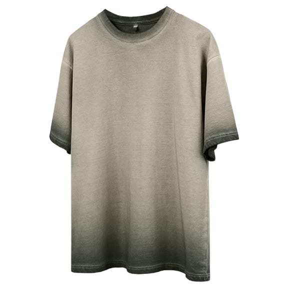 Dagegui Men's Army Green Crewneck T-Shirts Gradient Color Short Sleeve Shirts Casual Loose Fit Tee Summer Basic Tops S