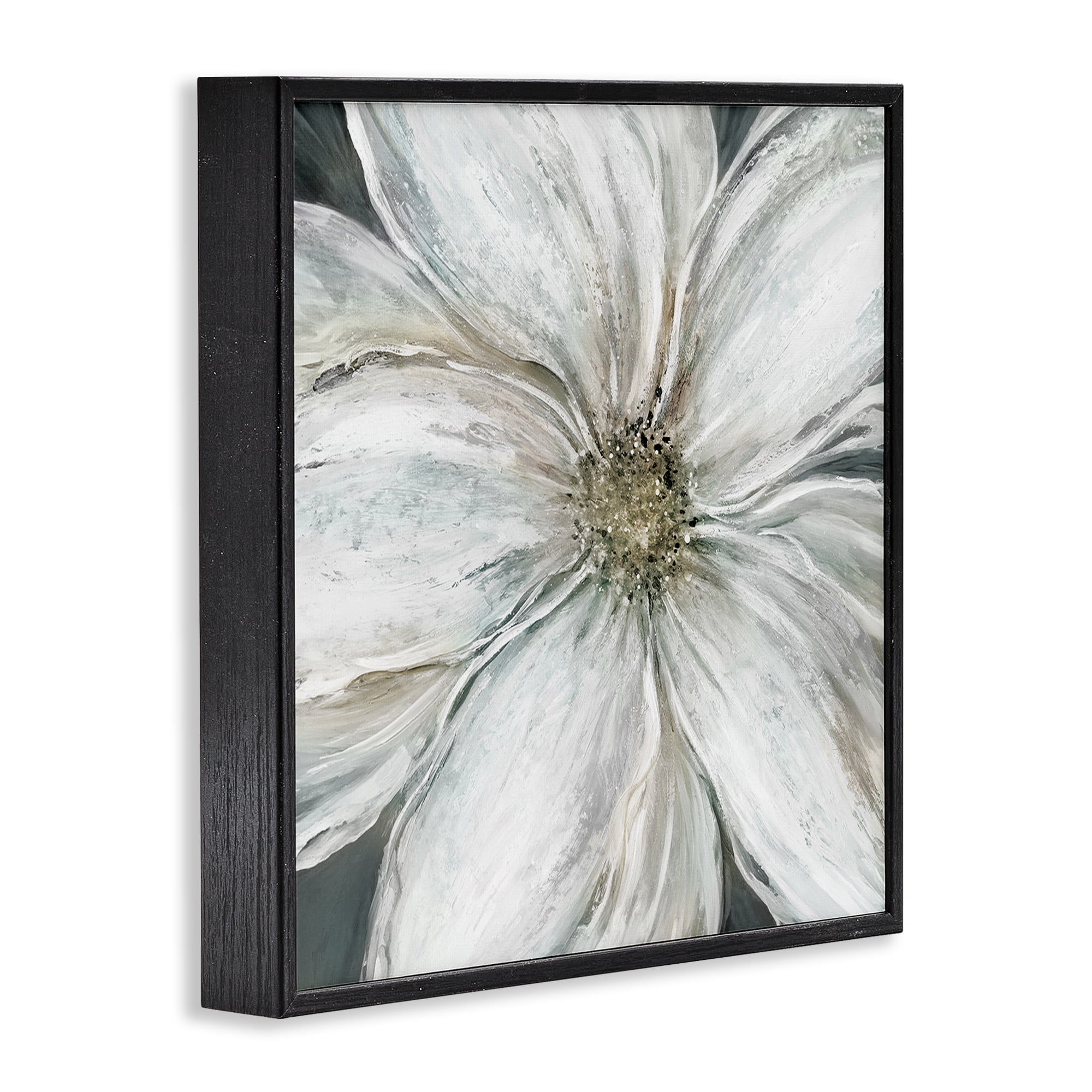 Stupell Industries Closeup Serene White Blossom Black Framed Giclee Art, design by Carol Robinson