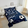 thumbnail image 4 of Erosebridal Soccer Comforter Set Full Size Football Bedding Set Navy Blue Comforter Sports Games Theme Quilt Set, 4 of 7