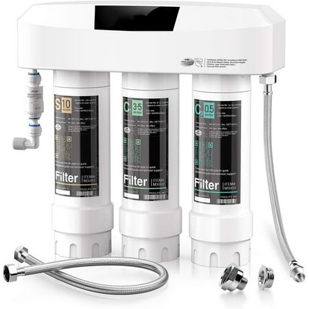 

Under Sink Water Filter System SK99- Direct Connect NSF/ANSI 53&42 Certified to Remove Lead Chlorine Odor & Bad Taste- 0.5 Micron Quick Change Tech Support