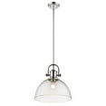 thumbnail image 2 of Yep by Golden Lighting Hines 1-light 14in Pendant in Chrome and Seeded Glass, 2 of 4