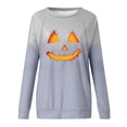 thumbnail image 1 of Camiseta de manga larga con cuello redondo y estampado divertido de Halloween para mujer Fridja fjkfkj913, 1 of 4