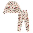 thumbnail image 2 of HELLHERO Christmas Pjs Set for Women Santa Claus Printed Pajama Crewneck Sleepwear Comfy Loungewear Star Printed Nightwear with Pockets, XL, 2 of 5