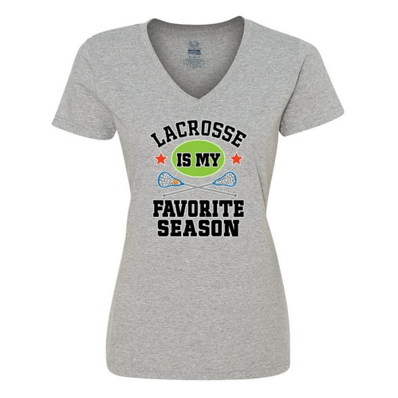 Inktastic Lacrosse Is My Favorite Season Women's V-Neck T-Shirt