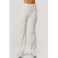 thumbnail image 2 of Pillowy Soft Fold Over High Waist Flare Pants - Sand, 2 of 10