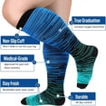 thumbnail image 3 of 3 Pairs Wide Calf Compression Socks for Women Men Plus Size Knee High Support Stockings for Circulation , Nurses , Running ,3XL, 3 of 5