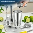 thumbnail image 3 of TINANA 6 PCS Cocktail Shaker Set, 25oz Shaker, Strainer, Muddler, Jigger, Mixing Spoon, Pour Spout, Stainless Steel Bartender Kit, Perfect for Home, Bar, or Gift, 3 of 8