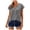 Black, variant on Cotton 3/4 Sleeve Button Down Shirts for Women Gingham Plaid Striped Tops V Neck Casual Loose Blouse (Green, XL)