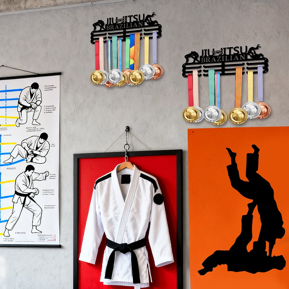 Brazilian Jiu Jitsu Medal Holder Medals Display Wall Hanger Sports Award Rack for Athletes Gifts