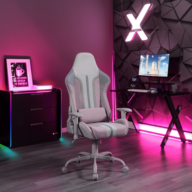 X Rocker Mysa PC Gaming Chair with Lumbar Support, Pink