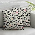 thumbnail image 3 of HENGT  Valentine's Day Pillow Covers Black Grey Hearts Decor White Throw Pillow Covers Valentine's Day Cushion Case Decoration for Sofa Couch, 3 of 5