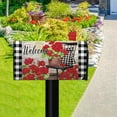 thumbnail image 5 of Welcome Spring Geranium Flower Mailbox Cover Magnetic Standard Size 20.5" x 18", Red Floral Buffalo Plaid Check Post Letter Box Wrap Decor Summer Farmhouse Garden Yard Outdoor Decoration, 5 of 6