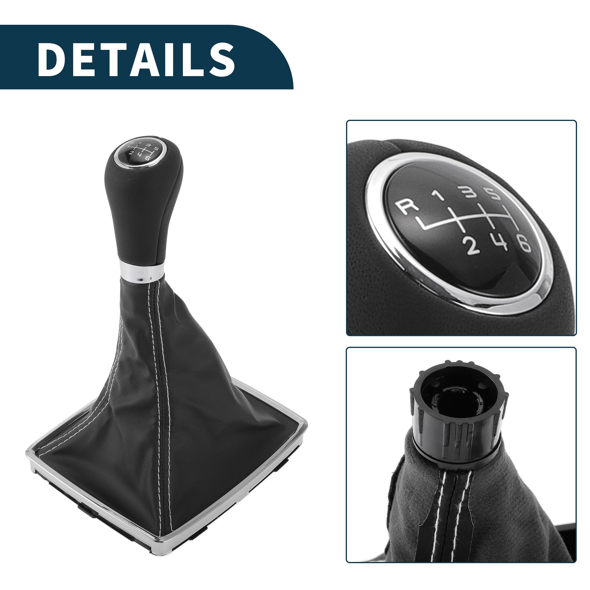 Unique Bargains Gear Shift Knob with Cover 6 Speed Manual Stick Shifter Knob for Mercedes-Benz E-Class 2009-2016 Plastic