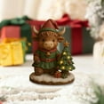 thumbnail image 5 of hengsof Cute Glowing Upland Cow Christmas Ornament Decorative Figurine for Home Courtyards Living Room Festive Perfect for Christmas, 5 of 8