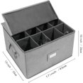 thumbnail image 3 of Stemware Storage Cases, Wine Glass Storage Box Containers with Dividers, Stackable China Storage Containers for 12 Wine Glasses, Drinkware, Glassware or Crystal (Light Grey), 3 of 6