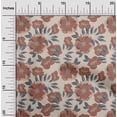 thumbnail image 2 of oneOone Tissu Jersey Coton Orange Floral Rétro Matériel de Couture Imprimé Tissu au Mètre 58 Pouces de Large, 2 of 5