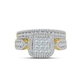 thumbnail image 2 of 14kt Yellow Gold Princess Diamond Bridal Wedding Ring Band Set 1-1/2 Cttw, 2 of 4