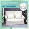 thumbnail image 2 of LEEYNEER Canapé de Maison de Poupée Sofa Mini Meuble Chaise Tissu Blanc, 2 of 6