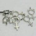 thumbnail image 5 of U8MO 100 Silver Tone Metallic Acrylic Devil Female Symbols Charm Pendants 26X12mm, 5 of 7