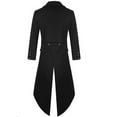 thumbnail image 3 of Dyfzdhu Trench Coat Men Tailcoat Jacket Gothic Frock Uniform Costume Praty Outwear Black, 3 of 5