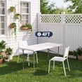thumbnail image 3 of edx 4FT Folding Table, Outdoor Indoor Heavy Duty Portable with Carrying Handle for Camping, White,23.62"W x 48.03"D x 29.13"H, 3 of 9