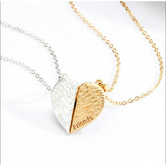 Best Friend necklace BFF Necklace, Trneding friendship necklace Heart friends necklace, Set of 2