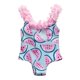 thumbnail image 1 of Traje de baño de una pieza Herrnalise para niñas, sin mangas, con dobladillo con volantes, para bebés, moderno y bonito bikini con estampado de frutas, de 1 a 5 años, verde, 1 of 8