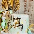 thumbnail image 4 of Cake topper QPARTYFIRE de acrílico espejo dorado Happy Birthday, 4 of 7