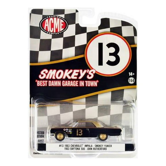 1963 Chevy Impala #13, Johnny Rutherford Smokey Yunick's Garage, Greenlight GL51504, 1/64 Scale Car