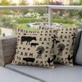 thumbnail image 4 of Retro Farm Pillow Covers 2 Pack Animal Cow Pig Chicken Country Brown Black Mottled Pillowcase Waterproof Outdoor Throw Pillow Cover for Patio Garden Square Cushion 18”x18”, 4 of 9