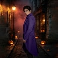 thumbnail image 4 of Halloween Costume, Victorian Overcoat, Long Trench Coat Vest, Set Victorian Gothic, Long Trench Coat With Vest Set Victorian Gothic Gentleman Overcoat Halloween Costume for Halloween Party, Purple S, 4 of 6