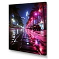 thumbnail image 2 of Designart "Nightlife Rhythm in Pink Miami A Vibrant Scene II" Cityscapes Canvas Art Print, 2 of 5
