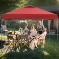 thumbnail image 3 of Outdoor Basic 10'x10' Pop up Canopy Tent with Adjustable Height, Outdoor Canopy with 4 Sandbags,for Events, Parties, Gatherings, Camping,Red., 3 of 8