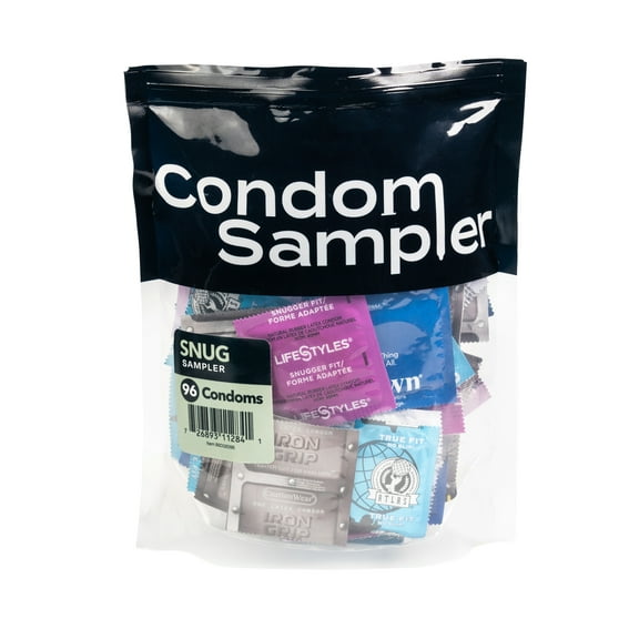 Snug Condom Sampler: Variety of Popular Condom Brands, 96-Count