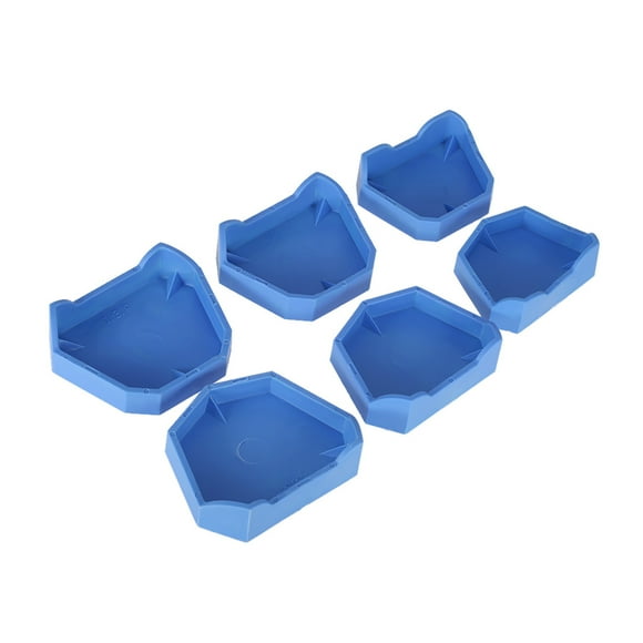 6-Piece (3 Pairs) Blue Latex Dental Model Base Set - Assorted Sizes (Small, Medium, Large) for Dental Impression Tray Storage & Lab Work, Professional & Home Use, Clean, Soft, Odorless, Durable