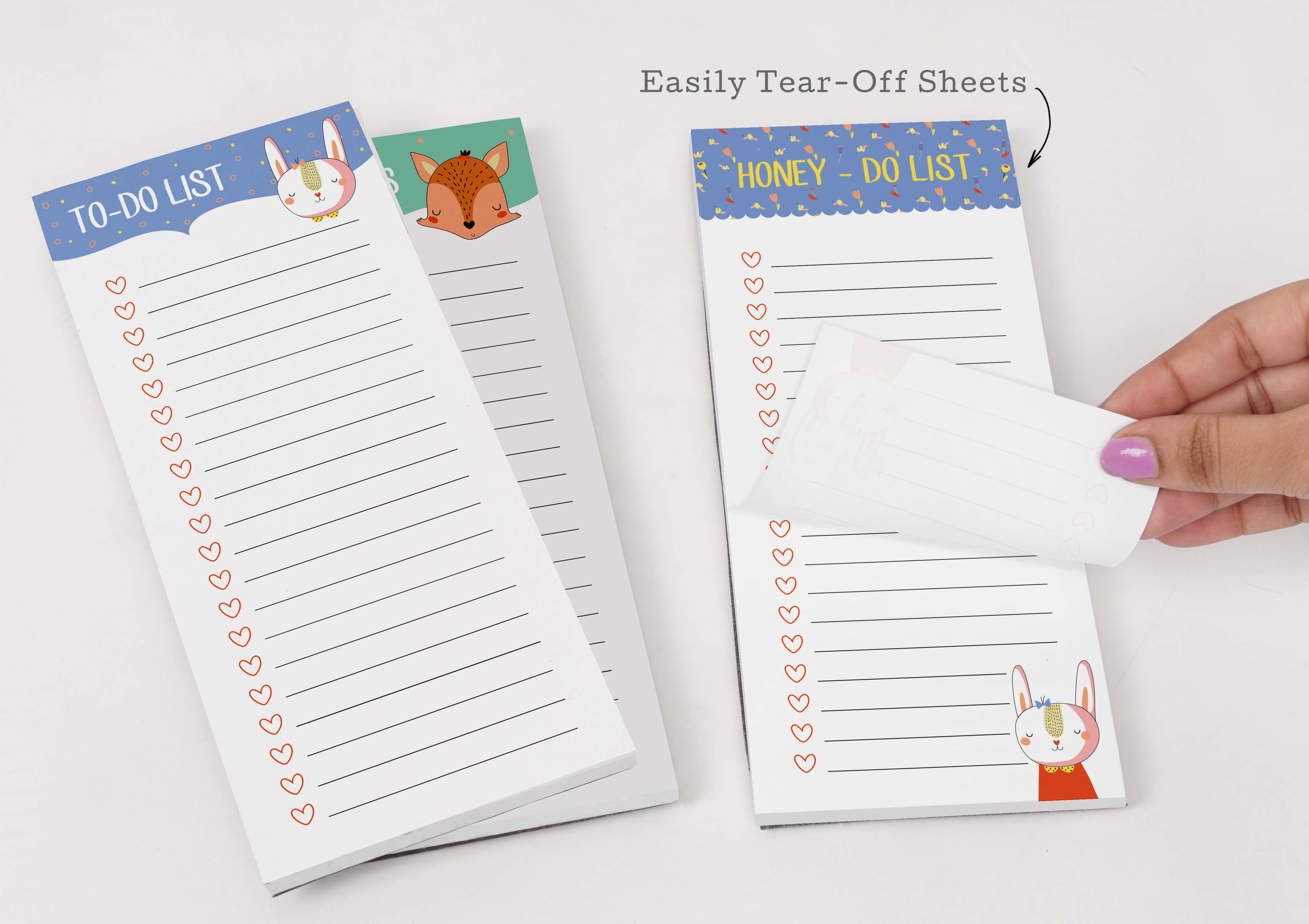 Inkdotpot Pack of 3 Magnetic Fridge To-Do List Notepads- Magnetic Memo Pads For Refrigerator-(50 Sheets Each)-3Q