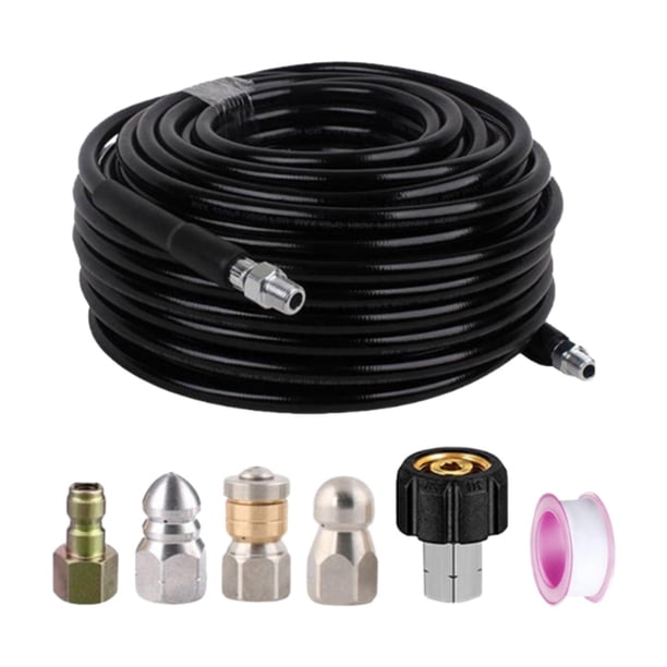 Kit Desatascador de Manguera de Drenaje con Conectores para Lavadora a Presión Uso Reforzado Material Metálico Fácil Conexión Adecuado para Limpieza D Estilo G